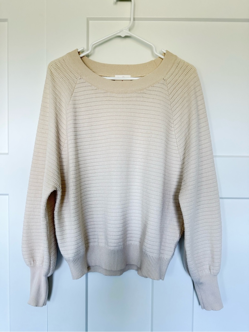 Relaxed Crewneck Sweater in Light Cream - Women's Scoop/Crew